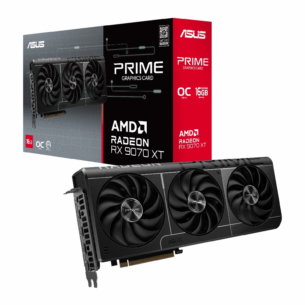 Card màn hình ASUS Prime RX 9070 XT OC Edition 16GB GDDR6
