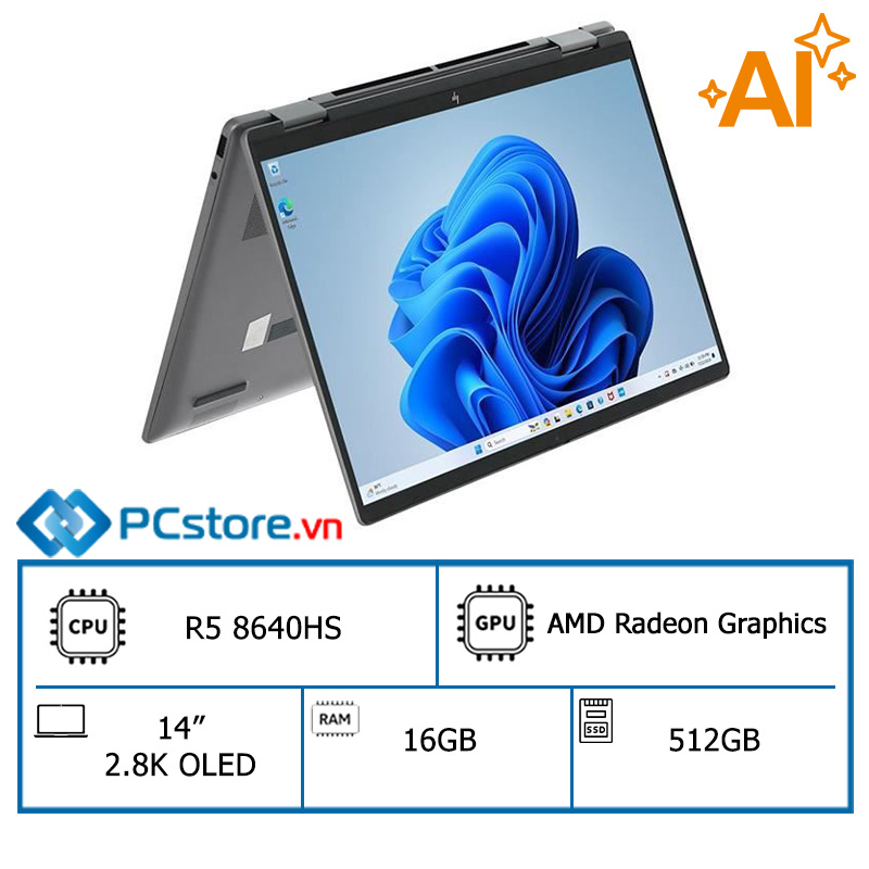 Laptop HP Envy X360 14 fa0097AU R5 8640HS/16GB/512GB