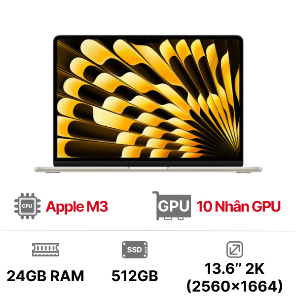 MacBook Air M3 13inch 10GPU 8CPU 24GB 512GB