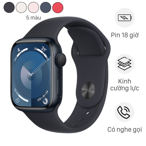 Đồng hồ thông minh Apple Watch Series 9 GPS viền nhôm dây thể thao