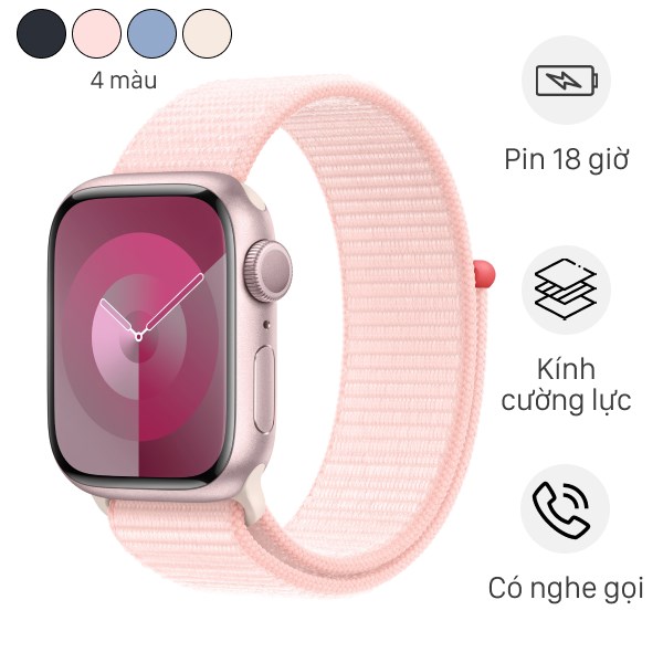 Đồng hồ thông minh Apple Watch Series 9 GPS viền nhôm dây vải