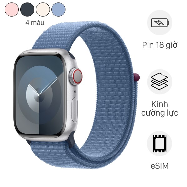 Đồng hồ thông minh Apple Watch Series 9 GPS + Cellular viền nhôm dây vải