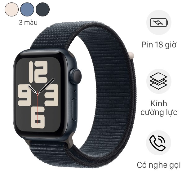 Đồng hồ thông minh Apple Watch SE 2023 GPS viền nhôm dây vải