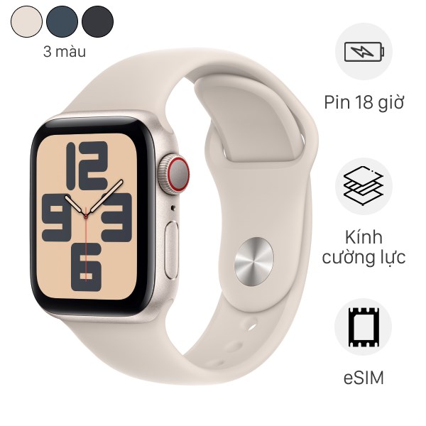 Đồng hồ thông minh Apple Watch SE 2023 GPS + Cellular viền nhôm dây thể thao