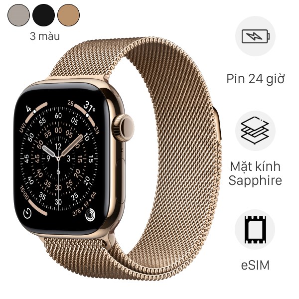 Apple Watch Series 11 GPS Cellular viền Titanium dây Milan