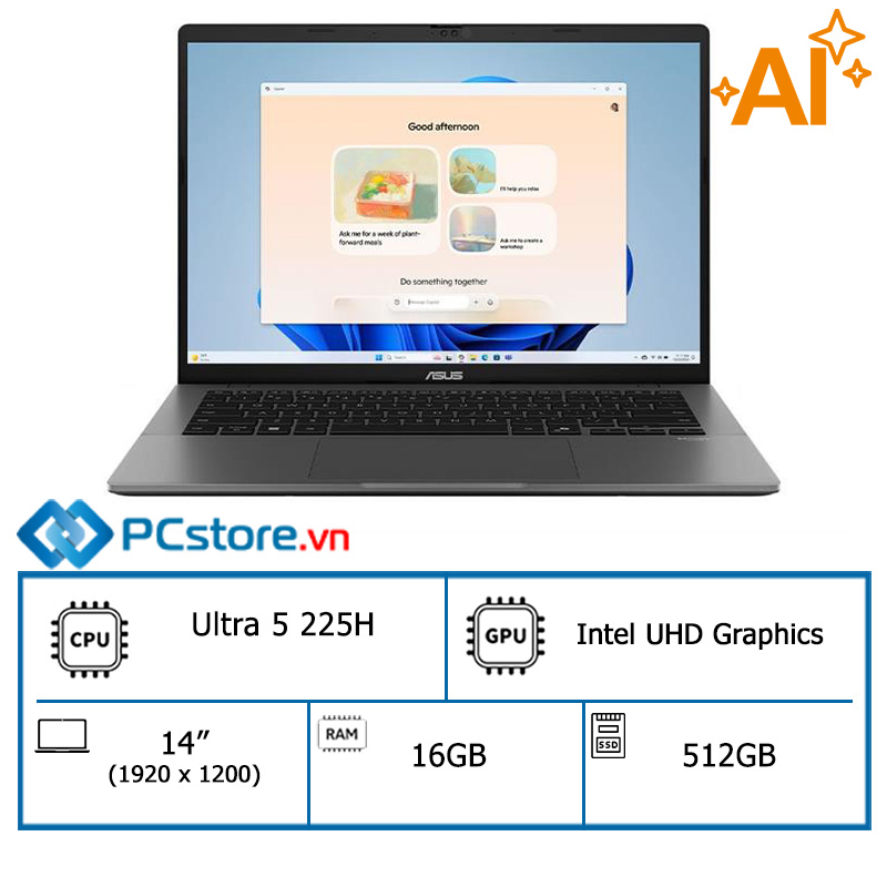 Laptop Asus Vivobook S14 S3407CA Ultra 5 225H, 16GB, 512GB