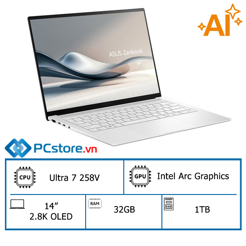 Laptop Asus Zenbook S 14 UX5406SA Ultra 7 258V/32GB/1TB/120Hz