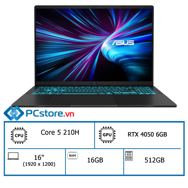 Laptop Asus Gaming V16 V3607VU Core 5 210H, 16GB, 512GB, RTX 4050 6GB