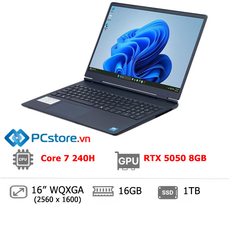 Laptop Dell Gaming Alienware 16 Aurora AC16250 Core 7 240H, 16GB, 1TB, RTX 5050 8GB, WQXGA 120Hz