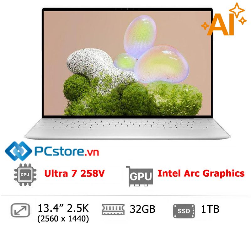 Laptop Dell XPS 13 9350 Ultra 7 258V, 32GB, 1TB, 2.5K 120Hz, Cảm ứng