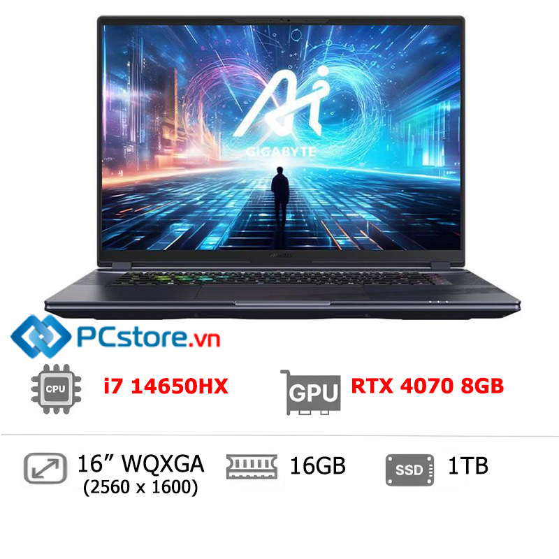 Laptop GIGABYTE AORUS 16X X6LAG i7 14650HX, 16GB, 1TB, RTX 4070 8GB, WQXGA 165Hz