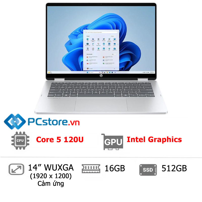 Laptop HP OmniBook 5 Flip 14 fp0057TU Core 5 120U, 16GB, 512GB, WUXGA, Cảm ứng