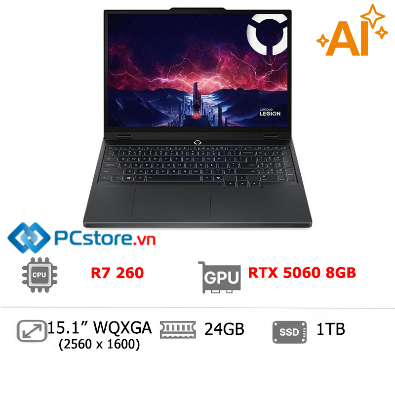 Laptop Lenovo Gaming Legion 5 15AHP10 R7 260, 24GB, 1TB, RTX 5060 8GB, WQXGA OLED 165Hz