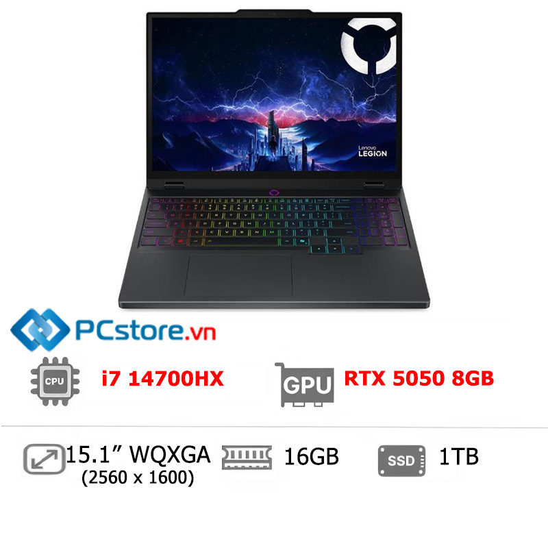 Laptop Lenovo Gaming Legion 5 15IRX10 i7 14700HX, 16GB, 1TB, RTX 5050 8GB, WQXGA 165Hz