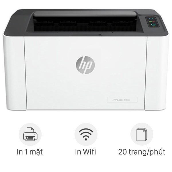 Máy in laser trắng đen đơn năng HP 107w Wifi