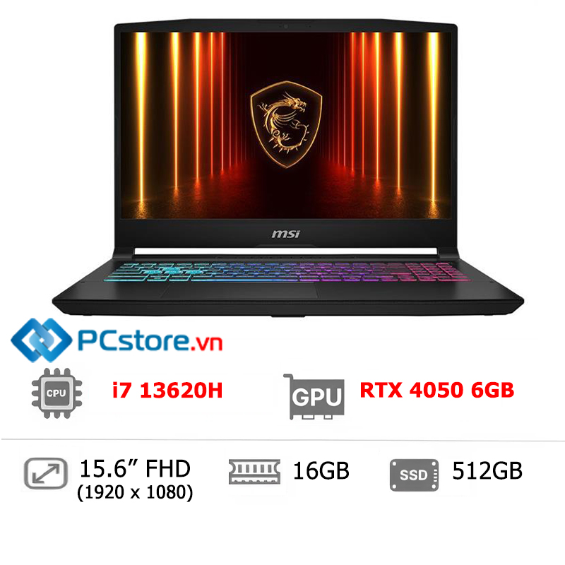 Laptop MSI Gaming Katana 15 B13VEK i7 13620H, 16GB, 512GB, RTX4050 6GB, Full HD 144Hz