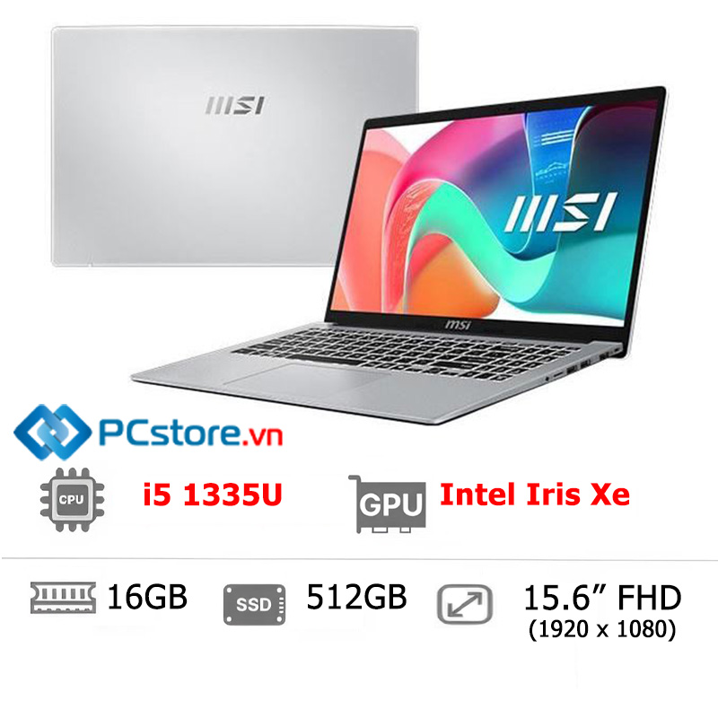 Laptop MSI Modern 15 F13MG i5 1335U, 16GB, 512GB, Full HD